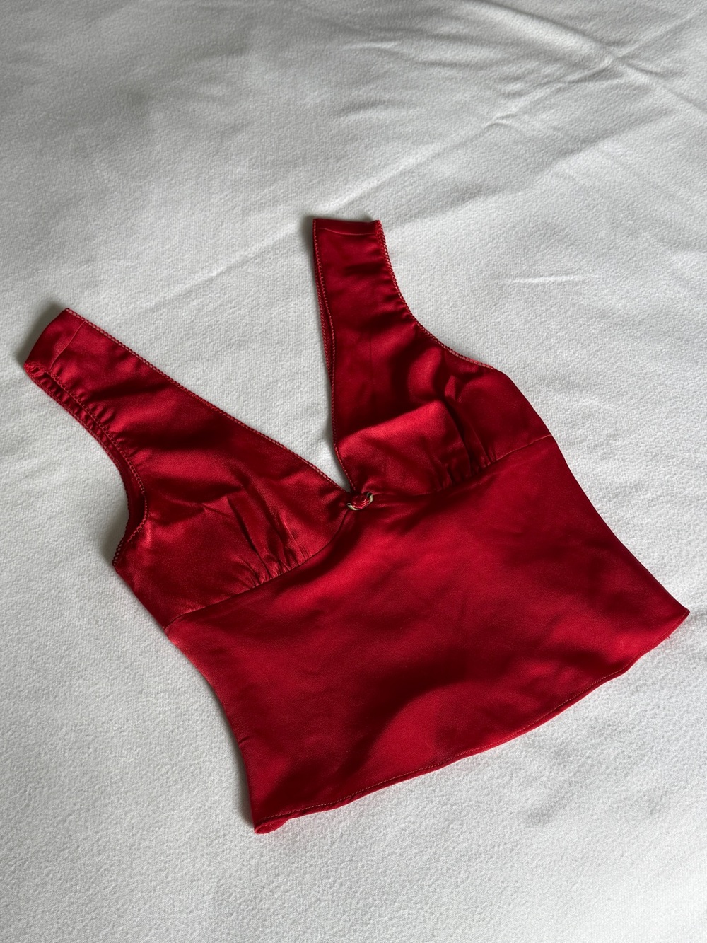 REVOLVE Red Satin V-Neck Camisole
